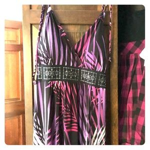 Tropical print maxi dress